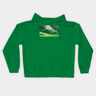 Wheelbarrow in Carnic Alps Kids Hoodie